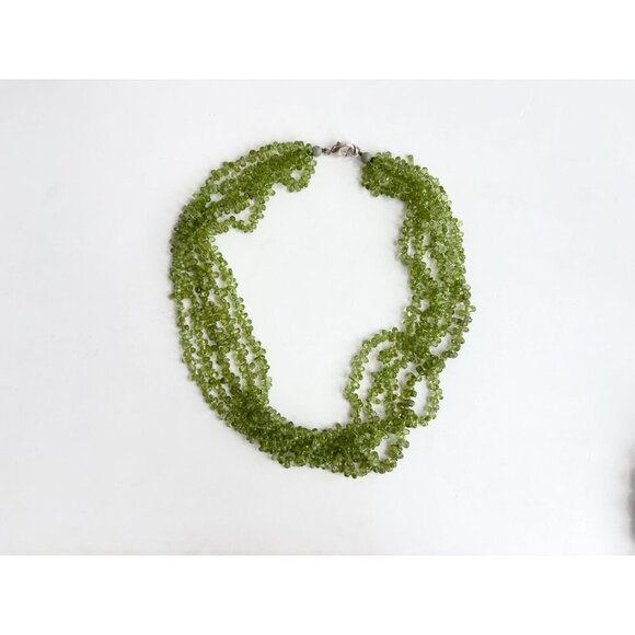 Peridot Multi Gemstone Gemstone Vintage Sterling Silver 925 Necklace - 19.5" - Picture 7 of 10